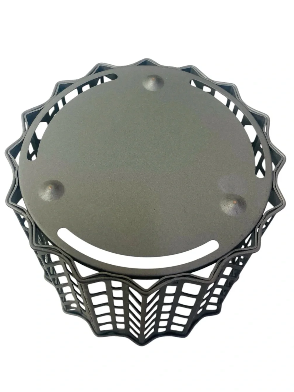Bath & Body Works Metallic Grey Knitted Chevron 3 Wick Candle Holder Sleeve